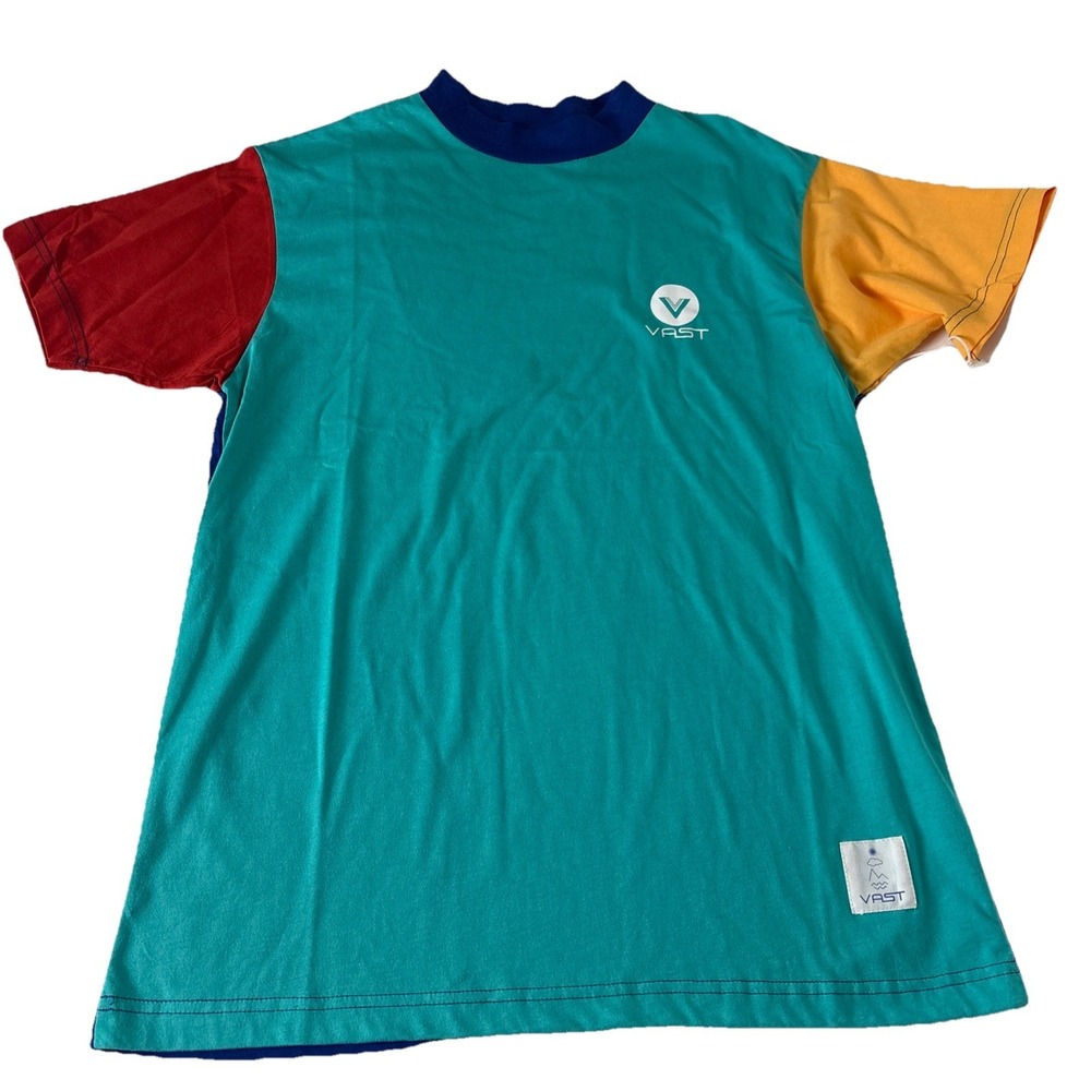 Vast Colorblock Tshirt Men's Small Surf Where Surfing Lives 100% comb cotton